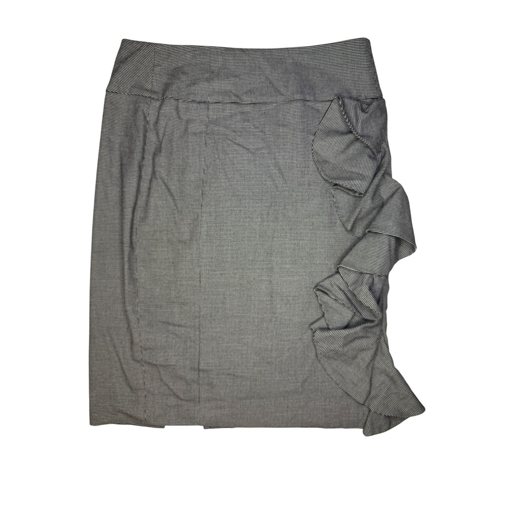 Express Design Studio Ruffle Skirt Pencil Career‎ Office Black White 10